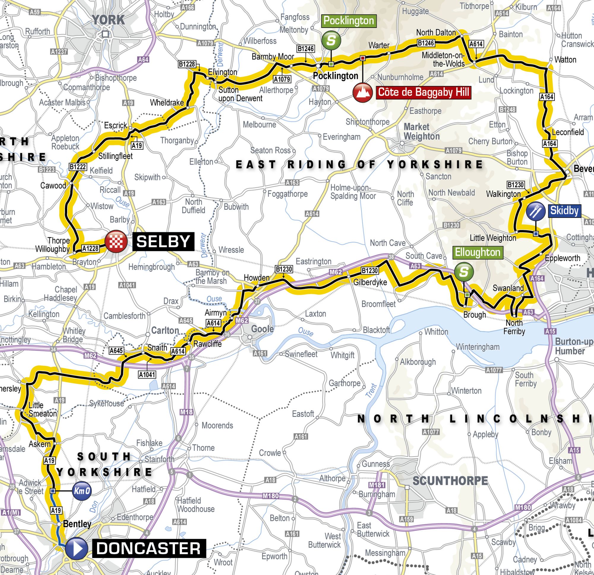 tour de france 2014 yorkshire stage 1 route map